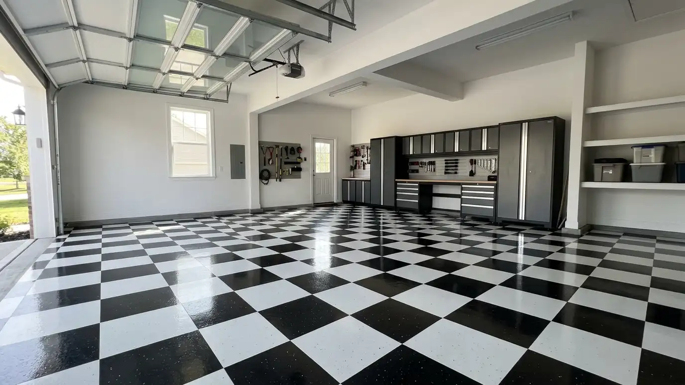 Checkerboard and Pattern Garage Floors in Nashville and Middle Tennessee