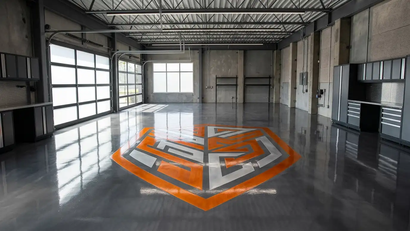 Logo and Custom Graphic Garage Floors in Nashville and Middle Tennessee
