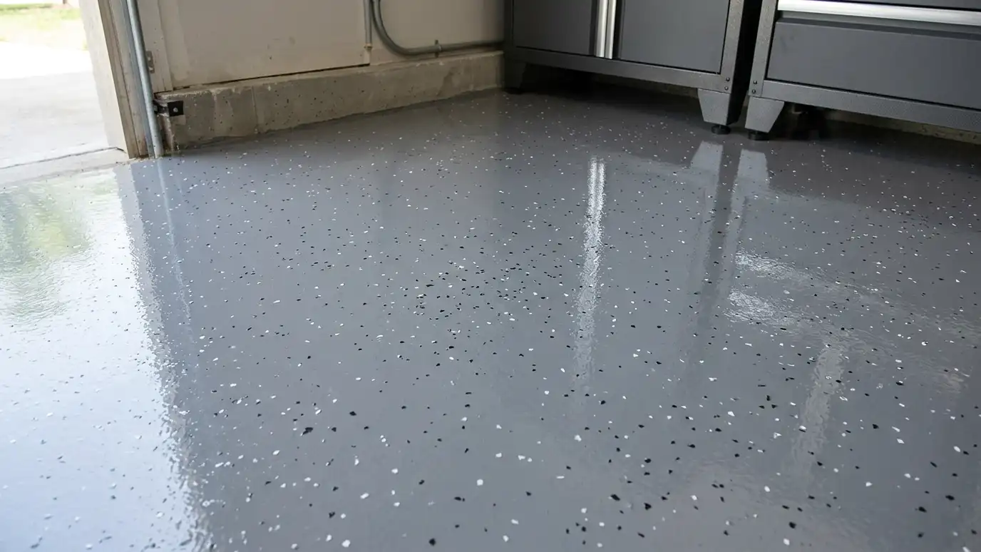 Partial-Flake Polyaspartic Garage Floors in Nashville and Middle Tennessee